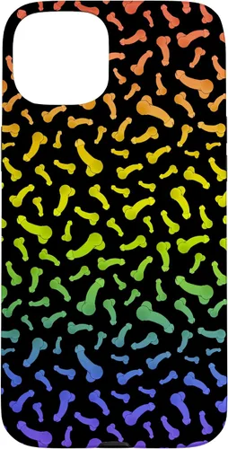 Vista 9 de Funda negra con diseño de pene o polla arcoíris para iPhone 17