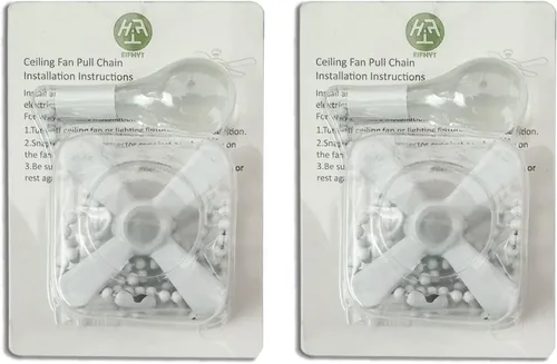 Vista 2 de EIFHYT Cadena de tracción de ventilador de techo de 12 pulgadas con bombilla decorativa esmerilada de 0.12 pulgadas y cadenas extensoras de cable