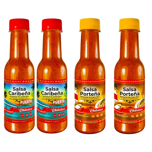 Vista 13 de Chiletico Salsa picante mediana caribeña – Paquete de 3 auténticas salsa picante costarricense – Calor equilibrado con verduras frescas y especias