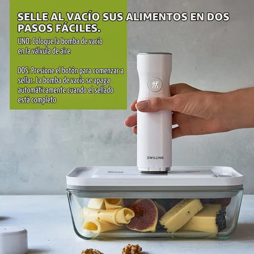 Vista 11 de ZWILLING Fresh & Save Recipiente sellador al vacío mediano, cacerola con tapa, bandeja para brownies, bandeja para lasaña, bandeja para pizza, 9.5 x