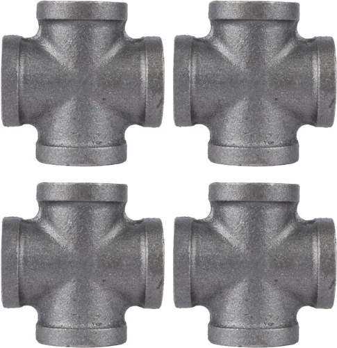 Vista 21 de PIPE DECOR - Acoplamiento de 1/2 pulgada, accesorios de hierro maleable negro para tuberías, pezones y accesorios estándar de 1/2 pulgada