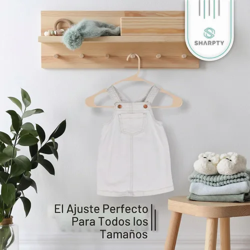 Vista 6 de Sharpty Perchas de Plástico Perchas para Ropa para Ropa, Armario, Abrigos y Camisas - con Muescas, Duraderas, Gruesas, Resistentes y que Ahorran