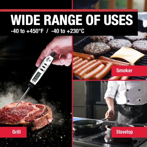 Vista 4 de CDN Termómetro digital impermeable de cocción instantánea de lectura instantánea de 2.75 pulgadas inoxidable inastillable ideal para carne, aves