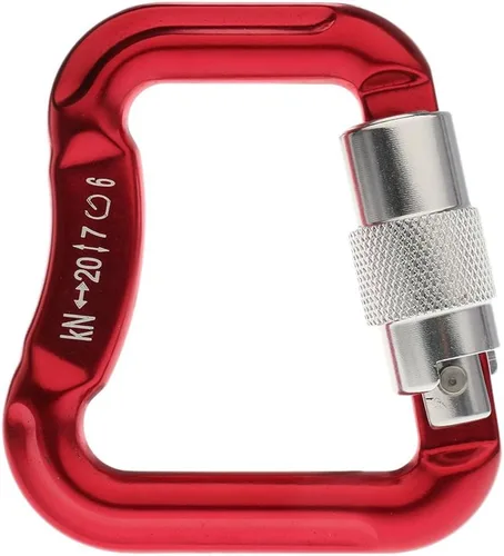Vista 7 de Paquete de 2 caribineros de bloqueo automático de aleación de aluminio para parapente 20KN - rojo