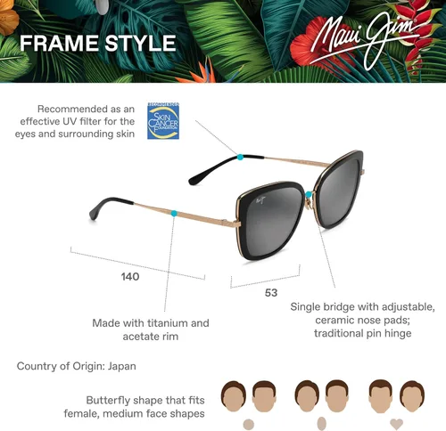 Vista 6 de Maui Jim Violet Lake - Gafas de sol de lujo para mujer con lentes Polarizedplus2 patentadas