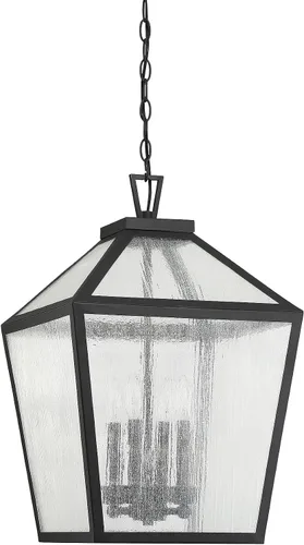 Vista 5 de Savoy House 5-104-BK Woodstock - Linterna colgante para exteriores con 4 luces (15 pulgadas de ancho x 24 pulgadas de alto)