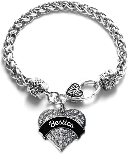 Vista 196 de Inspired Silver - Pulsera de plata con dije de corazón pavé con joyas de circonita cúbica