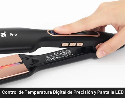 Vista 8 de Pulla - Plancha de pelo de cerámica de 2 pulgadas de ancho con tecnología infrarroja 25s Fast Heat Dual Voltage for Travel 230–450°F Temp