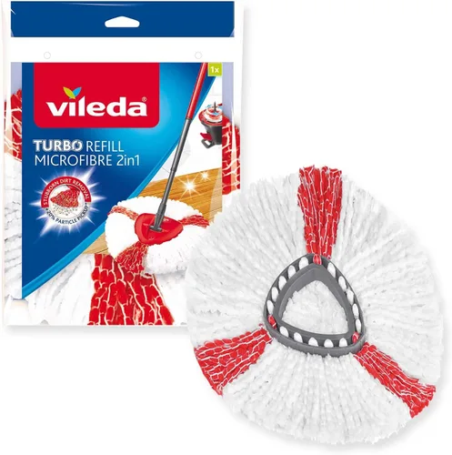 Vista 5 de Vileda Turbo Spin - Recambio para trapeador, 2 unidades, rojo, 6.5 x 11.8 x 8.7 in