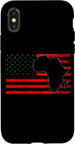 Vista 5 de Funda para iPhone 12 mini USA Black History Afro-American Pan African UNIA Flag Case