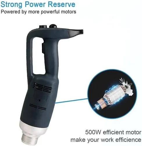 Vista 8 de Licuadora de mano eléctrica comercial de 500 W, mezclador de inmersión de velocidad variable, emulsionante de eje desmontable para cocina