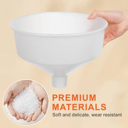 Vista 5 de Cabilock Embudo de cocina grande de boca ancha de plástico para llenado de bebidas de aceite de cerveza, herramienta de vertido sin derrames, 9.45