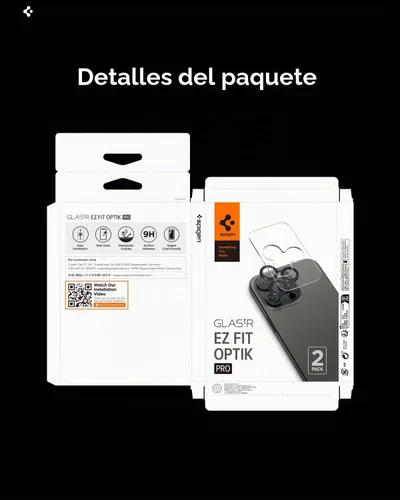 Vista 9 de Spigen Protector de cámara para iPhone 17 Pro Max, 17 Pro, 16 Pro Max, 16