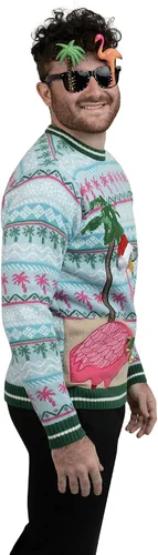 Vista 3 de Blizzard Bay - Suéter feo de Navidad para hombre, diseño de Santa