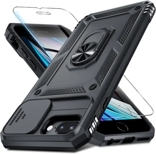 Vista 149 de Janmitta Funda para iPhone 8 Plus/7 Plus/6 Plus, Cubierta de Teléfono con Cubierta Deslizante Integrada para Lente de Cámara + Protector