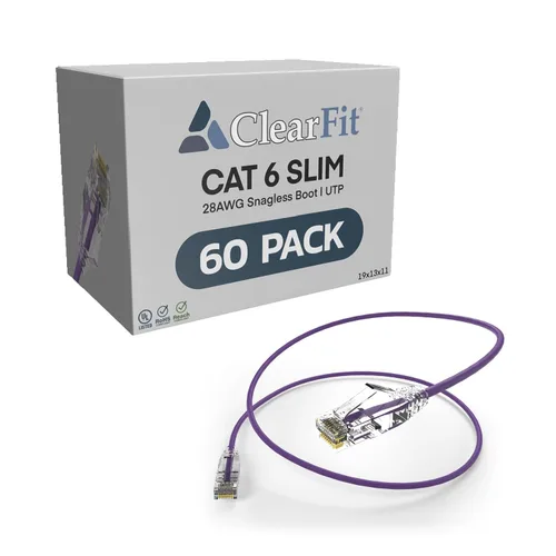 Vista 73 de UNC Group - Paquete de 10 cables de conexión Ethernet Cat6 28AWG de 1 pie, red, arranque transparente, Internet Cat 6, clasificación para centro