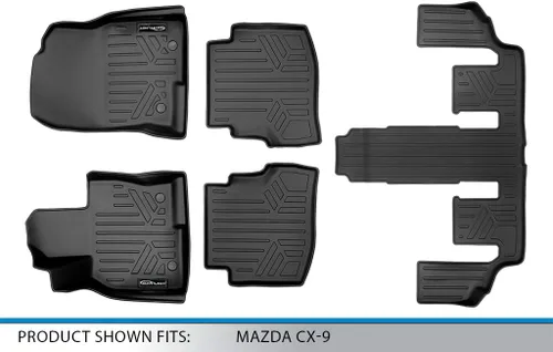 Vista 6 de SMARTLINER Juego de revestimientos de 3 filas compatibles con Mazda CX9 2016-2023