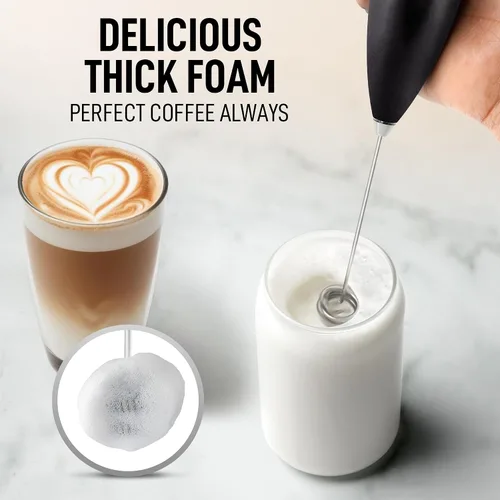 Vista 233 de Zulay Milk Boss Espumador de leche potente manual, hace espuma para latte, batidor para mezclar bebidas, café, miniespumador para capuchino, frappé