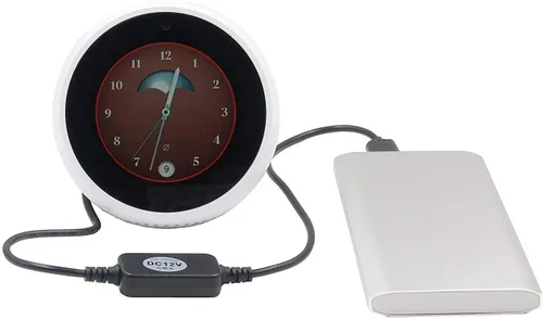 Vista 3 de Cable de alimentación USB de 5 V a CC de 12 V, compatible con Amazon Echo Spot y Echo Dot de 3ª generación, convertidor elevador de voltaje, Negro