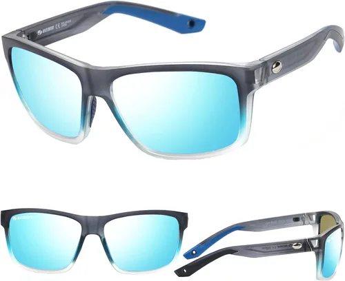 Vista 2 de Gafas de sol polarizadas para hombres y mujeres, protección contra rayos UV, gafas de sol deportivas cuadradas para hombres para ciclismo, pesca