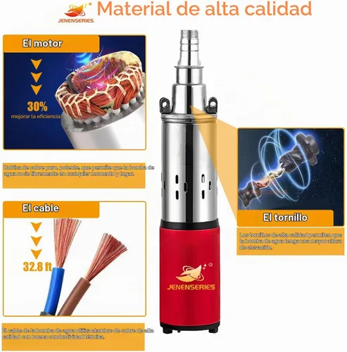 Vista 2 de Bomba sumergible de pozo profundo de 12 V solar CC 250 W kits de bomba de agua eléctrica con bomba de tornillo de salida de 1 pulgada de elevación