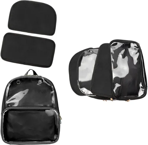 Vista 8 de STEAMEDBUN Ita Bag - Mochila de piel sintética con doble ventana, diseño de caramelo, con inserción