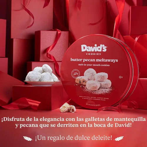 Vista 3 de DAVID'S COOKIES Galletas de mantequilla y nueces pecán Meltaways 907g