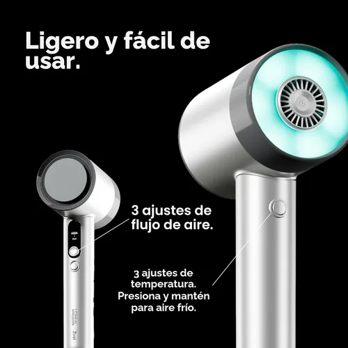 Vista 10 de Secador de Pelo AirLight Pro - Aumentado con Luz Infrarroja, Probado en Todo Tipo de Cabello, Secado Rápido Sin Daño