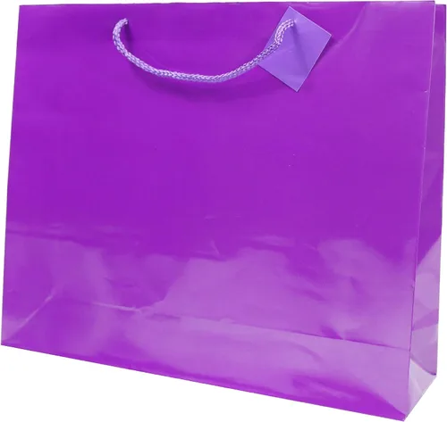 Vista 8 de FAiVICA 24 bolsas de regalo de papel azul brillante de alta calidad medianas (7 x 9 x 3.75 pulgadas), bolsas brillantes para recuerdos de fiesta
