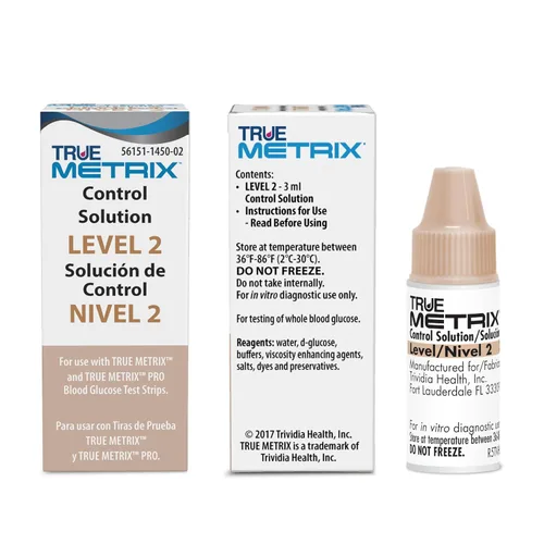 Vista 10 de True Metrix Solución de control Nivel 1, 3 mL Solution for Use with TRUE METRIX Blood Glucose Test Strips and Meter, Use to Confirm Glucose