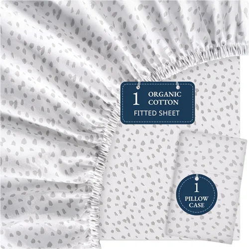 Vista 59 de LANE LINEN - Sábana bajera tamaño individual 100% algodón orgánico y 1 funda de almohada, tejido de percal suave, transpirable, apta para colchones