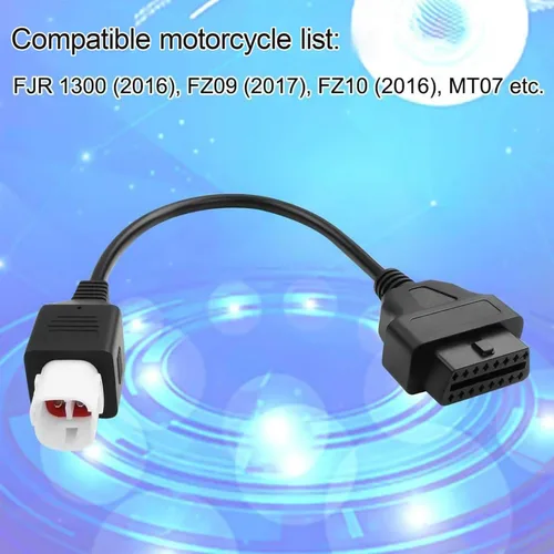 Vista 5 de Adaptador OBD2 de 4 pines compatible con OBD a 4 pines para cable de diagnóstico de motocicleta Yamaha, adaptador OBD2 de 4 pines compatible