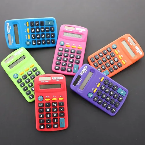 Vista 5 de BAZIC Calculadora de tamaño de bolsillo de doble potencia de 8 dígitos (el color puede variar)