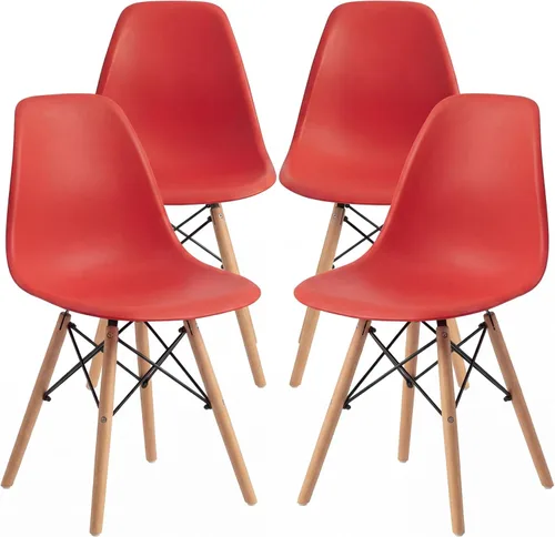 Vista 10 de Furmax Silla de comedor de estilo moderno, silla DSW moderna de mediados de siglo, silla de plástico Shell Lounge para cocina, comedor, dormitorio