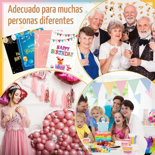 Vista 4 de Leitee 4 Piezas Tarjetas de Cumpleaños Jumbo Feliz Cumpleaños Tarjetas de Cumpleaños Grandes con Sobre 17 x 12'' Tamaño Extra Grande Tarjetas