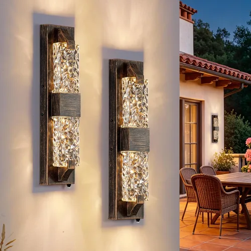 Vista 11 de Luz de pared inteligente para exteriores, RGB, App y Alexa, dorado