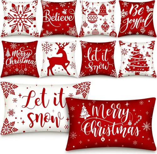 Vista 9 de Newwiee 10 Piezas Fundas de Almohadas Decorativas del Día de San Valentín Decoraciones Corazón Amor Globo Rojo de San Valentín Fundas de Almohadas