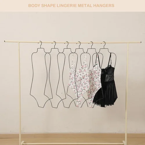 Vista 6 de 10Pack Negro Bikini Colgador De Cuerpo Completo Forma Metal Traje De Baño Percha