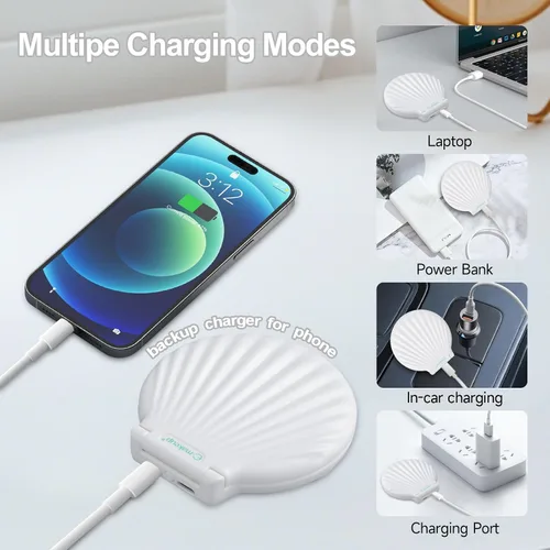 Vista 12 de Espejo de maquillaje compacto con luces, espejo de bolsillo para mujer