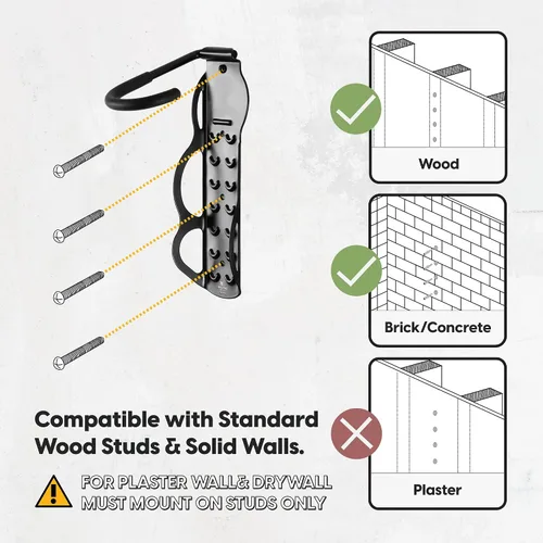 Vista 2 de BikeHand - Soporte de pared para bicicleta, soporte vertical resistente para montaje en pared, para almacenamiento interior de cobertizo de garaje