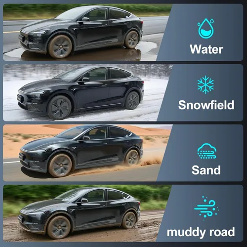 Vista 5 de jawjut Guardabarros para Tesla Model Y Juniper 2025 2026 Accesorios - Montaje Oculto Sin Perforación, Protectores contra Salpicaduras para Todo Clima