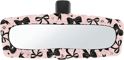 Vista 33 de Funda para espejo retrovisor de automóvil con estampado de vaca negro, protector de espejo retrovisor automático elástico