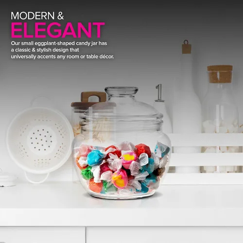 Vista 4 de Modern Innovations Tarro de dulces y galletas de 40 onzas con tapa, tarro de boticario transparente de acrílico premium, decoración de bodas