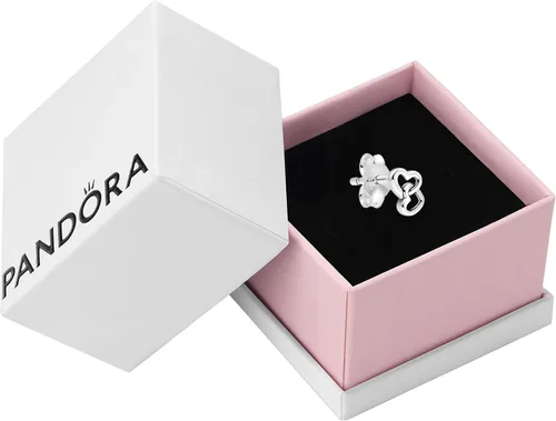 Vista 2 de Pandora ME Jewelry - Aretes de plata de ley con corazones enlazados