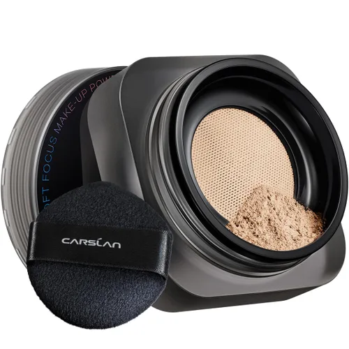 Vista 10 de CARSLAN 1.0 Soft Focus Polvo Fijador Suelto, Impermeable, Mate, Control de Grasa, Sin Brillo, Maquillaje de Polvo Facial Sin Talco, Polvo de Acabado