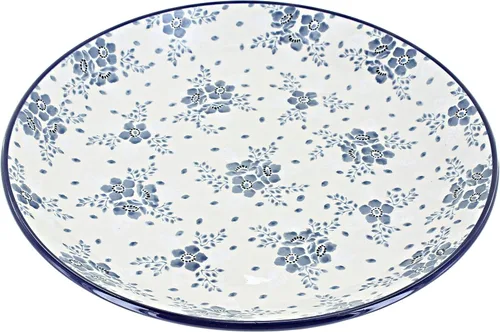 Vista 14 de Cerámica pulida de rosa azul – Plato de cena Athena marrón – 10.5 pulgadas de diámetro – Ideal para comidas diarias, comidas informales o como