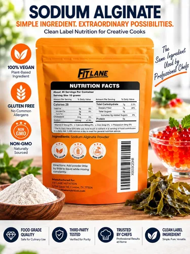 Vista 2 de Polvo de alginato de sodio 16 oz, ingrediente a granel de grado alimenticio