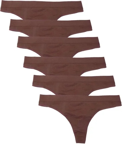 Vista 11 de Kalon Paquete de 6 tangas de nailon y elastano para mujer Almendra