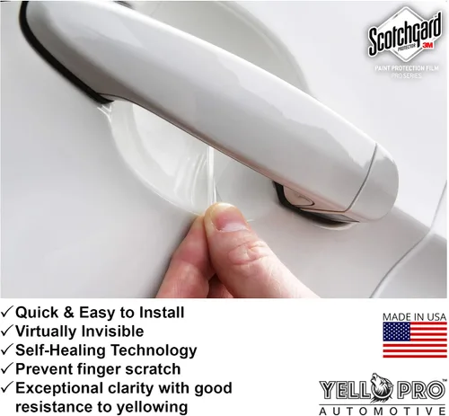 Vista 5 de YelloPro - Protector de pintura transparente para manija de puerta, 3M Scotchgard, antiarañazos, protector de pintura, kit de protección