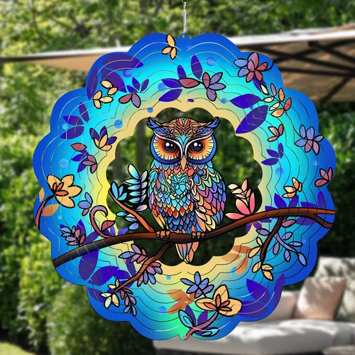 Vista 17 de Molinillos de viento de abeja colgantes en 3D, regalos de abeja para mujeres, mamá, abuela, papá, escultura cinética de viento de resorte de metal